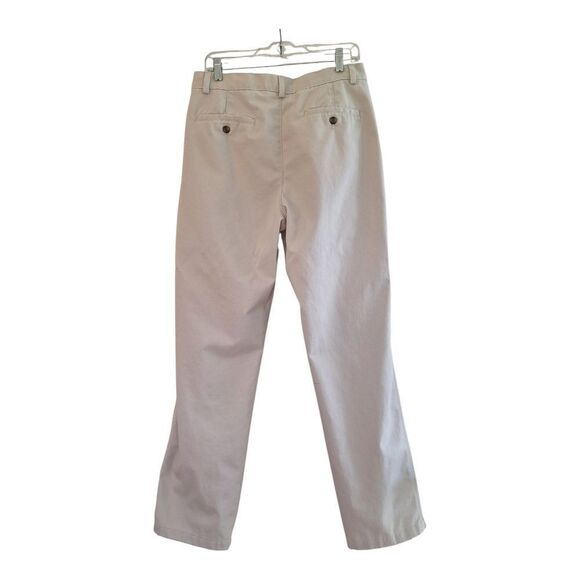 Eddie Bauer Mens Khaki Chino Pants Size 34 LONG FLat Front 100% Cotton Twill - Picture 8 of 14